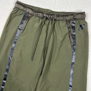 Nike Pants Womens Small Green Wide‎ Leg Track Athletic Black Stripe 822005-347